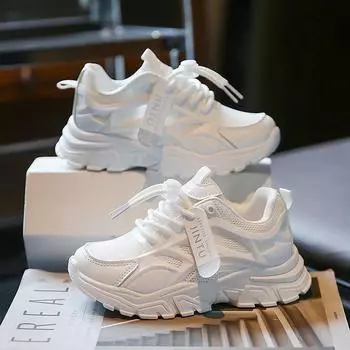 Кроссовки для девочек Дышащая сетчатая обувь для детей Кроссовки для бега 26 белый