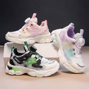 Кроссовки для девочек, осенние новые дышащие сетчатые кроссовки для мальчиков, детские кроссовки с мягкой подошвой и нескользящей подошвой