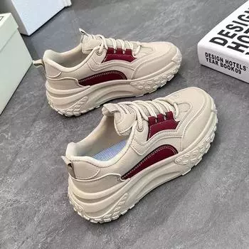 Кроссовки для девочек в стиле панк на толстой подошве для спорта и отдыха 35 чёрный