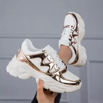 Кроссовки для фитнеса, спортивная повседневная обувь, кроссовки, джинсы, женская обувь, повседневная обувь для скейтбординга с круглым носком и низким верхом 36 золотой