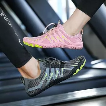 Кроссовки для фитнеса в помещении для мужчин и женщин, нескользящие, амортизирующие, спортивные, тренировочные, специальные кроссовки для беговой дорожки 35 чёрный