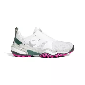 Кроссовки для гольфа Adidas Code Chaos 25 Boa женские, цвет белый/серебристый металлик/зеленый 23,5 см 2E