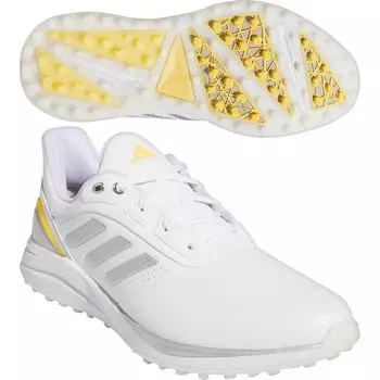 Кроссовки для гольфа Solar Motion 24 Footwear cm 2E [Adidas Golf] мужские белые/серебристые металлические/полуискры 27.5