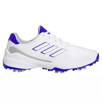 Кроссовки для гольфа ZEDGE 23 Footwear Metallic cm 2E [Adidas Golf] мужские белые/прозрачно-голубые/серебристые 27.0