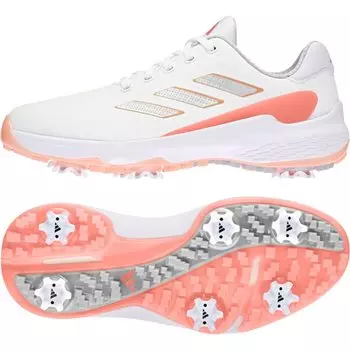 Кроссовки для гольфа ZEDGE 23 Footwear Fusion cm M [Adidas Golf] женские белые/серебристые металлик/коралловые 24.0
