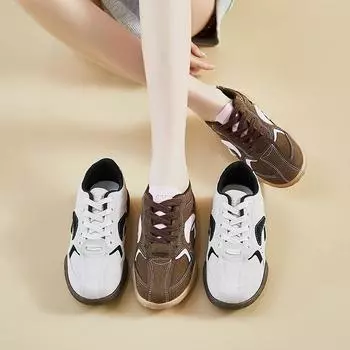 Кроссовки для ходьбы для женщин, повседневные, нескользящие, на шнуровке, легкие, с низким верхом, кроссовки для бега, женские, удобные, для тренировок, занятий спортом, тенниса 35 коричневый