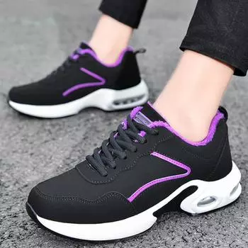 Кроссовки для ходьбы на мягкой подошве, удобные для пожилых людей 35 чёрный/розовый