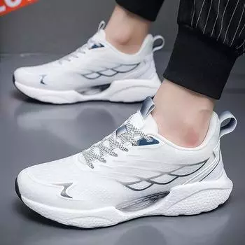 Кроссовки для колледжа повседневные спортивные мужские с мягкой подошвой из попкорна, дышащая сетчатая поверхность, кроссовки для бега, большой размер 48, модная обувь 36