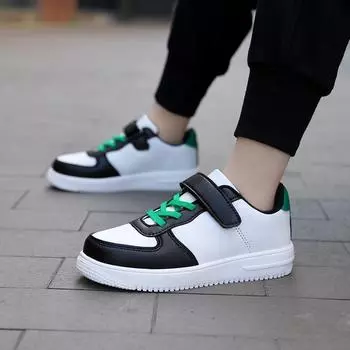 Кроссовки для мальчиков для девочек Кроссовки для мальчиков Обувь Легкие школьные слипоны Белые зеленые для детей Детская обувь унисекс EU:29 чёрный