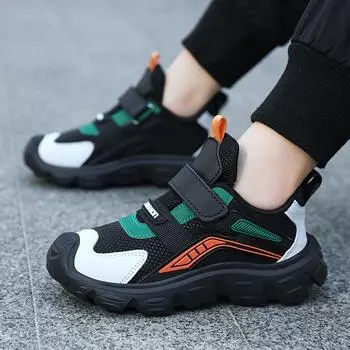 Кроссовки для мальчиков для девочек Кроссовки для мальчиков Обувь Легкие школьные слипоны Белые зеленые для детей Детская обувь унисекс EU:29 чёрный