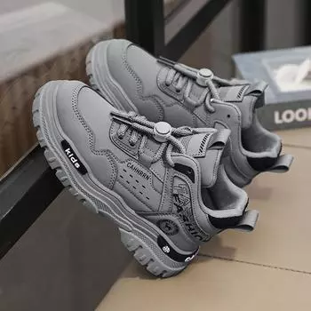 Кроссовки для мальчиков и школьников, коричневые ботильоны для девочек, детская спортивная обувь, детские ботинки для подростков, походные ботинки большого размера EU:32 жёлтый