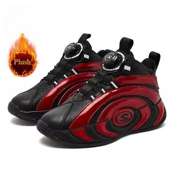 Кроссовки для мальчиков из хлопка, зимняя теплая плюшевая обувь, детская обувь для тренировок на открытом воздухе, кроссовки для бега без шнурков для детей 33