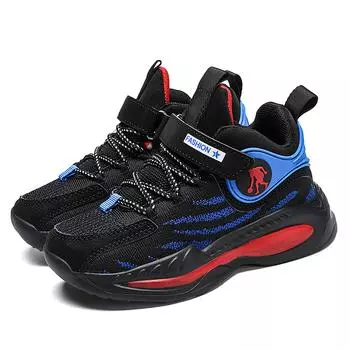 Кроссовки для мальчиков из сетчатой ткани, дышащие, на шнуровке, легкие, с мягкой подошвой, удобные, износостойкие, баскетбольные кроссовки для мужчин 35