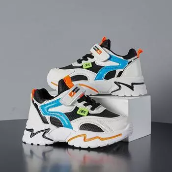 Кроссовки для мальчиков, кожаные осенне-зимние детские кроссовки для бега, повседневная студенческая обувь на мягкой подошве 26 красный