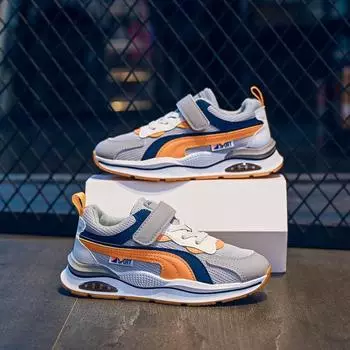 Кроссовки для мальчиков, летняя модная детская обувь на сетчатой основе, обувь для папы на мягкой подошве, студенческие кроссовки для бега 26 хаки