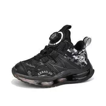 Кроссовки для мальчиков, новая осенняя детская обувь, вращающиеся кнопки, баскетбольные кроссовки, сетчатые дышащие кроссовки для студентов кампуса 37