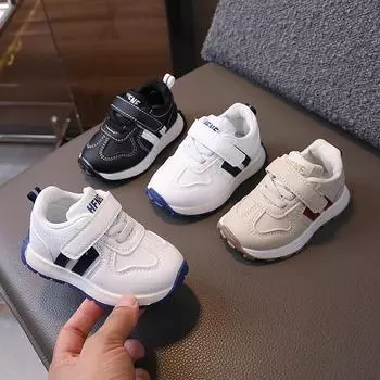 Кроссовки для мальчиков весна и осень новые универсальные модные кроссовки для девочек детские кроссовки с мягкой подошвой для малышей 21 белый