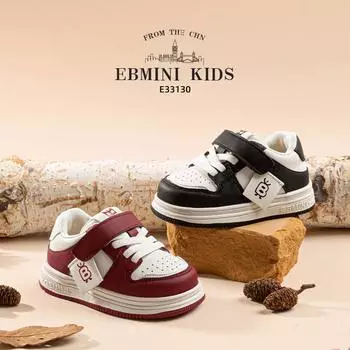 Кроссовки для мальчиков Yingbeimini с мягкой нескользящей подошвой — повседневная обувь для малышей весна/осень 2024 года. Size 19, Insole 14cm, Fits 13.4cm Foot чёрный/бежевый