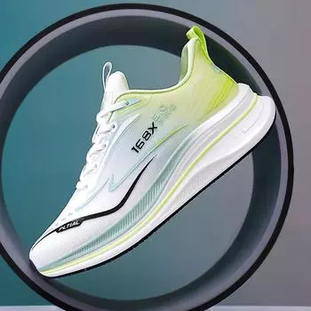 Кроссовки для марафона Carbon Plate, мужские повседневные кроссовки на воздушной подушке, роскошные, удобные, легкие, спортивные кроссовки, мужская обувь 40 зелёный