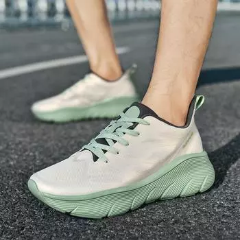 Кроссовки для марафона для мужчин, высококачественные, легкие, сетчатые, с толстой подошвой, мужские, спортивная обувь, модные, повседневные, со шнуровкой 37 белый