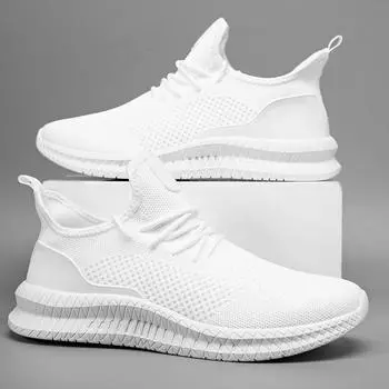 Кроссовки для мужчин, дышащая спортивная обувь, легкие модные летние кроссовки 46 белый