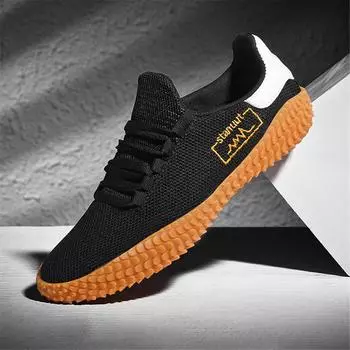 Кроссовки для мужчин, модные повседневные кроссовки, сетчатые дышащие легкие теннисные туфли, большой размер 47, мокасины, спортивная обувь для бега, мужская 35 чёрный