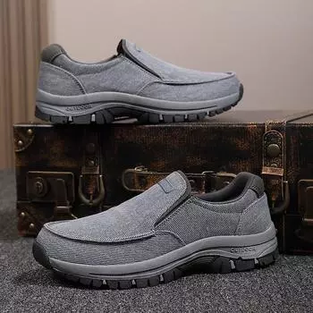 Кроссовки для мужчин на открытом воздухе, осенние, повседневные, мужские, походные, дышащие, парусиновые, противоскользящие, для ходьбы, обувь 39 чёрный