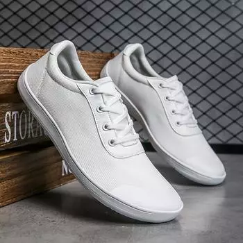 Кроссовки для мужчин, новые широкие кроссовки Barefoot 2025, модные туфли на плоской подошве с мягким носком и широким носком, легкие модные туфли больших размеров 39 чёрный