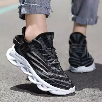 Кроссовки для мужчин Повседневная легкая обувь на шнуровке Мужской спорт на открытом воздухе Удобная модная теннисная обувь Обувь для пар Женская повседневная мода 38 чёрный