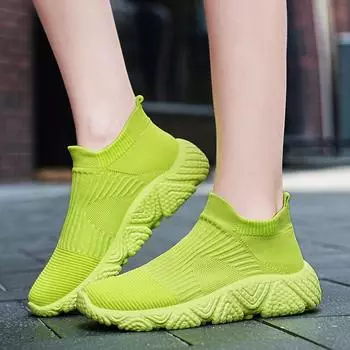 Кроссовки для мужчин, повседневная спортивная обувь для пар, модная сетчатая дышащая теннисная удобная роскошная мужская обувь, массивные кроссовки 2024 44 флуоресцентный зеленый