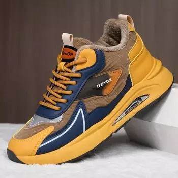 Кроссовки для мужчин Роскошные мужские кроссовки на платформе Высококачественные повседневные кроссовки Зимняя теплая обувь 39 дубильная кора