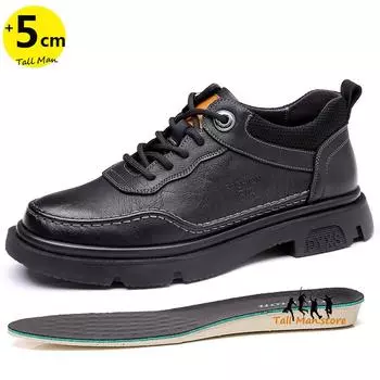 Кроссовки для мужчин с увеличенным ростом, стелька для мужчин, 5 см, кожа, весна-осень 38