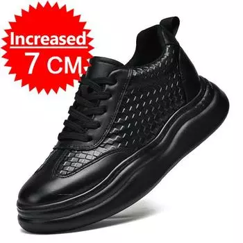Кроссовки для мужчин, увеличивающие рост, стелька 7 см, белые, черные, высокие, мужские, для отдыха, модные, спортивные, большие размеры 38-45 38