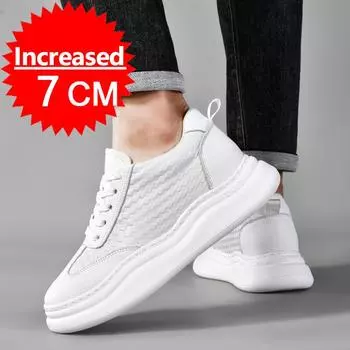 Кроссовки для мужчин, увеличивающие рост, стелька 7 см, белые, черные, высокие, мужские, для отдыха, модные, спортивные, большие размеры 38-45 38