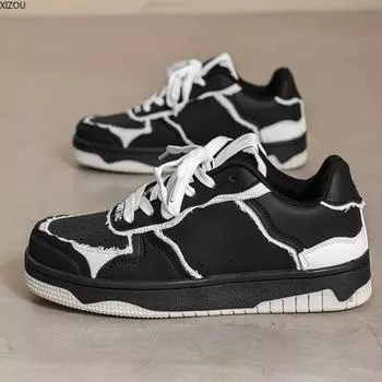 Кроссовки для мужчин, высокоэластичные защитные кроссовки для мужчин, красивые, модные, легко чистятся, дышащие, мягкие, на все времена года, новый стиль 39 чёрный