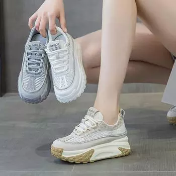 Кроссовки для отдыха на природе, сандалии, новые разноцветные сетчатые сандалии из коровьей кожи, дышащие туфли на платформе, сандалии на плоской подошве, размеры 34-40 34 белый