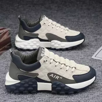 Кроссовки для пап на платформе 2024 года, новые модные весенние кроссовки корейской версии, удобные кроссовки с низким верхом, модные дышащие кроссовки 38 хаки