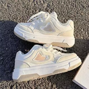 Кроссовки для папы на толстой подошве, женские, весна-лето, новые универсальные, легкие, повседневные, кроссовки для бега у студентов, нескользящие, с мягкой подошвой, для сноуборда 35 бежевый