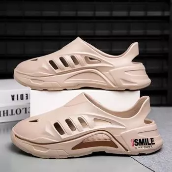 Кроссовки для пляжа Moncassin Casual Sneaker Tennis Luxury Brand 2024 Дышащие сандалии для вождения Мужские резиновые тапочки для тенниса 40 чёрный