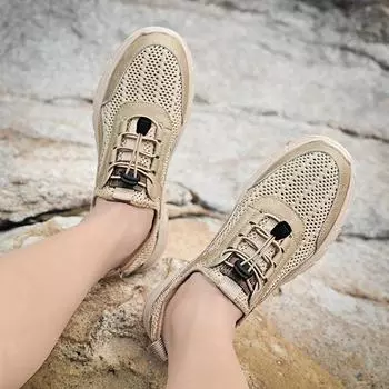 Кроссовки для походов мужские летние дышащие полые мужские туфли сетчатые кроссовки большого размера модные легкие мягкие подошвы повседневные туфли мужские 38
