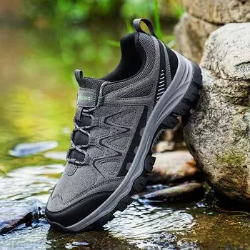 Кроссовки для походов на открытом воздухе для мужчин, противоскользящие, для скалолазания, треккинга, охоты, спортивная обувь для ходьбы, беговые кроссовки для мужчин, дышащая повседневная обувь 39 чёрный