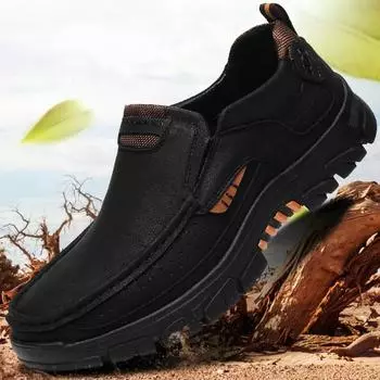 Кроссовки для походов, обувь для активного отдыха, весна 2025, новые нескользящие мужские туфли большого размера в европейском и американском стиле, модные мужские спортивные и повседневные кожаные туфли для мужчин 39