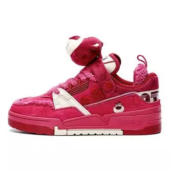 Кроссовки для скейтбординга Disney X Li Ning 001 BTC Strawberry Bear прочные дышащие с низким верхом женские кроссовки для скейтбординга персидско-красные AGCR482-1 39