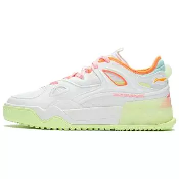 Кроссовки для скейтбординга Li Ning CF Flash Star Fabric из синтетической кожи, износостойкие, дышащие, флуоресцентные розовые, мужские кроссовки для скейтбординга AGCR289-5 41