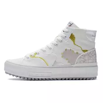 Кроссовки для скейтбординга Li Ning CF Paint High-Top, унисекс, облачно-белые, AGCS050-1 36