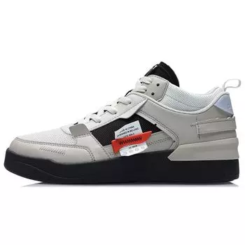 Кроссовки для скейтбординга Li Ning CF прочные дышащие, среднего размера, мужские, серые, черные AGCR075-4 43