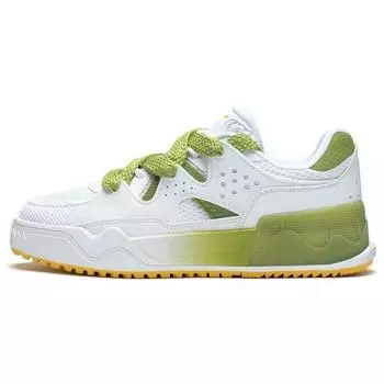 Кроссовки для скейтбординга Li Ning CF Su Series Flash Star 2.0, прочные и легкие, с низким верхом, женские, белые и зеленые, AGLT088-3 37