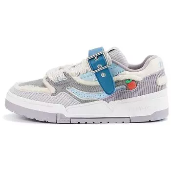 Кроссовки для скейтбординга Li Ning Disney X 001 Btc Crazy Animal City Series с нескользящей подошвой и износостойкими ботинок для женщин, серо-голубые AGCT062-1 35