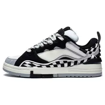 Кроссовки для скейтбординга Li Ning Weiwu Golden Durable Breathable Low-Top, женские, черные, белые, AECS074-8 37