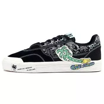 Кроссовки для скейтбординга LiNing Steven Harrington X Hand-Plant Casual Slip-Resistant Durable Low-Top, женские, черные, белые, зеленые, AECR070-2 35